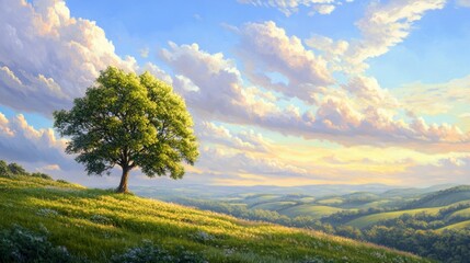 Obraz premium Iconic Tree and Cloudscape