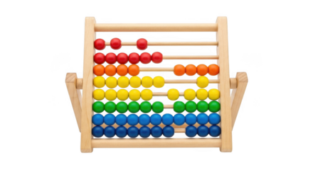 Wooden abacus isolated on transparent background