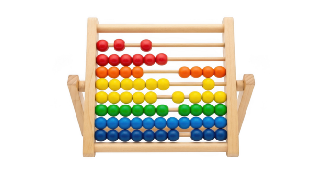 Wooden abacus isolated on transparent background