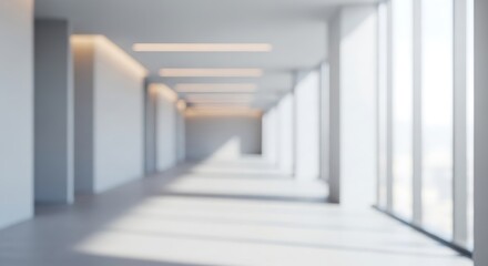 Modern Bright and Empty Office Corridor.