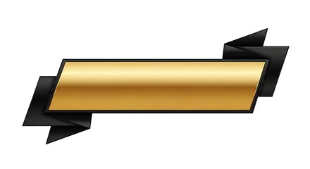 Luxury Gold and Black Ribbon Banner for Title Text.