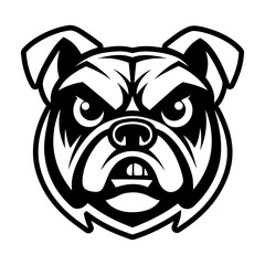 A glyph style icon showing a bulldog logo