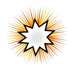 Obraz premium Comic Book Style Explosion Burst with Halftone Dots.