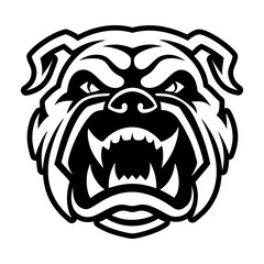A solid style icon depicting a bulldog face