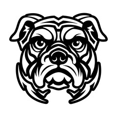 A filled style icon representing a canis bulldog