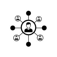 Social Network Connection and Community Icon.