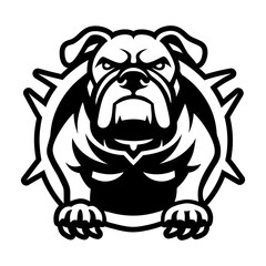 A filled style icon representing a canis bulldog