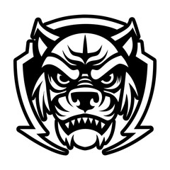 A solid style icon depicting a bulldog face