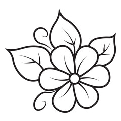 vector black and white flower