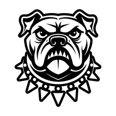 A glyph style icon showing a bulldog logo