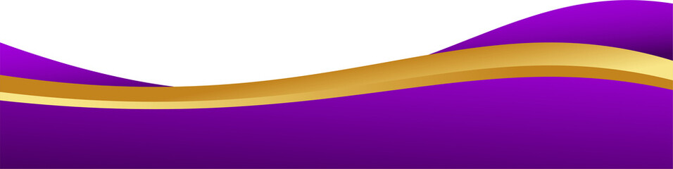 Purple Gold Curved Border Design Element