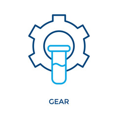 Gear Icon )Outline olor Style. Vector Illustration For Graphic Design