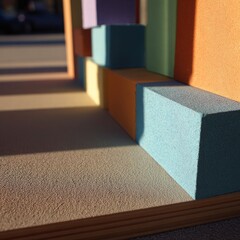 Colorful Geometric Blocks Arrangement