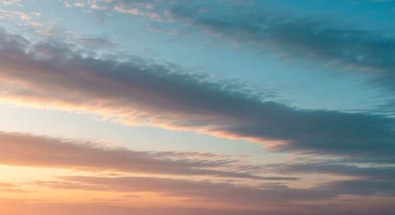 Fototapeta premium Dramatic Sky with Clouds at Sunset or Sunrise.