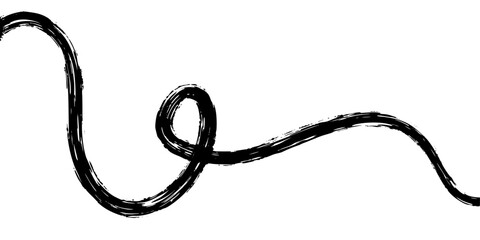 hand drwan black grunge curve line. vector