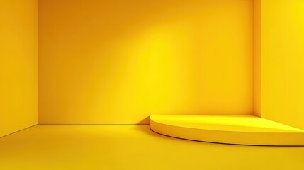 Geometric Yellow Studio With Display Platform