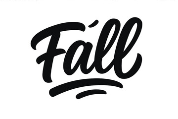 Fall handwritten vector calligraphy. Modern bold line lettering for autumn season. Welcome autumn banner typography. Black paint script isolated on white background design.