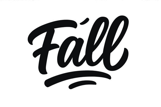 Fall handwritten vector calligraphy. Modern bold line lettering for autumn season. Welcome autumn banner typography. Black paint script isolated on white background design.