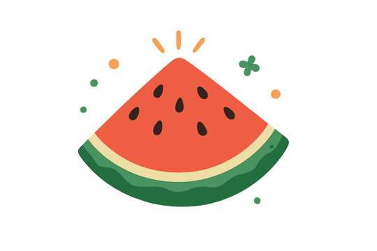 One in a Melon funny fruit pun. Cute cartoon watermelon slice vector. Summer greeting card, t-shirt print design. Fresh juicy food concept. Modern flat vector illustration. - Powered by Adobe