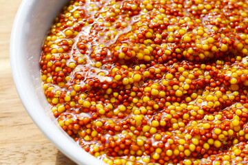 Wholegrain mustard seeds in brine