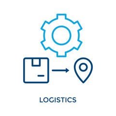 Fototapeta premium Logistics Icon Outline Color Style. Vector Illustration For Graphic Design