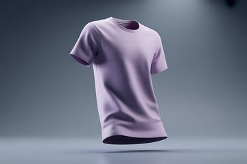 Blank light gray t-shirt mockup floating studio lighting apparel fashion design clothing