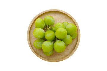 Shine muscat grape on white background.