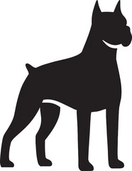 Boxer Dog Silhouette Vector Illustration
