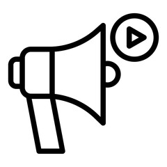 Megaphone Line Icon of Corporate Videos Icon Set