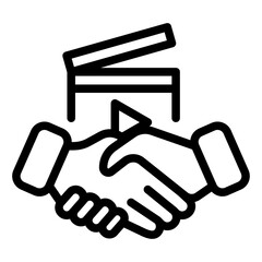 Clapperboard Line Icon of Corporate Videos Icon Set