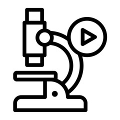 Microscope Line Icon of Educational Videos Icon Set