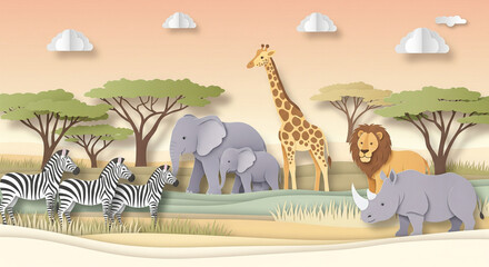 Paper Cut Safari Animals for Kids