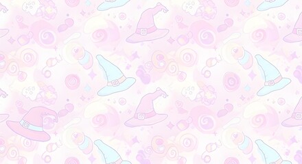 Fototapeta premium Cute Witch Abstract Halloween Background