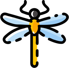 Dragonfly Vector Icon Illustration, Insect and Nature Design of Spring and Summer Season