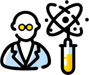 Scientist Lab Icon Isolated on Transparent Background Vector Illustration