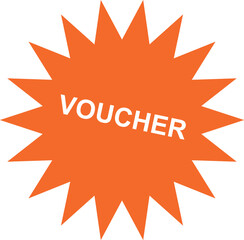 Orange voucher starburst promotional banner for business marketing campaigns illustration