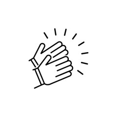 Applause icon, clapping hands vector illustration. line symbol isolated on white background, editable stroke.eps
