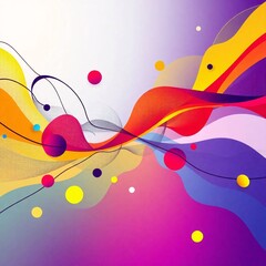 Abstract Flowing Colors: A dynamic, high-definition digital illustration showcasing a vibrant cascade of abstract, flowing colors and playful geometric shapes, embodying creativity and innovation.