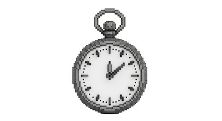 Pixelated pocket watch with glitch effect