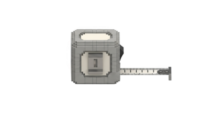 Pixelated tape measure on black background