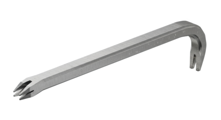 Silver crowbar on a black background