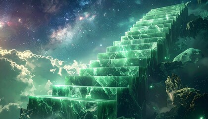 Celestial jade staircase art