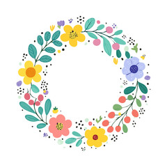 Delicate Watercolor Flower Wreath