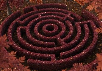 Autumnal garden maze design