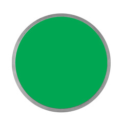 Circular frame featuring a solid, bright green center. The frame is made of brushed or weathered metal with a silver or gray steel finish, giving it a realistic, slightly industrial