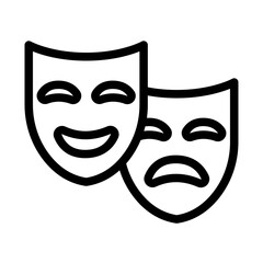 Performance Arts Line Icon of Theatrical Production Icon Set