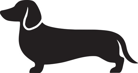 Dachshund Dog Silhouette – Black Vector Illustration