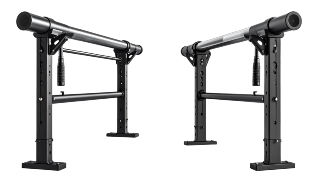 Fitness Pull-Up Bar Collection – Two Gym Equipment Styles Isolated on White Background