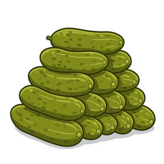 Stack of pickles – delicious cucumber snack food illustration