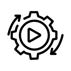 Animation Settings Line Icon of Animation Software Icon Set